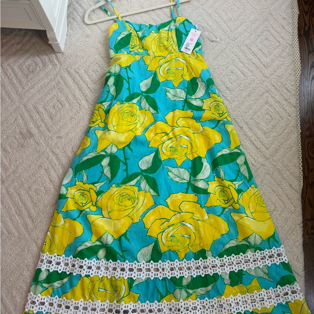 NWT Lilly Pulitzer Hailey Floral Print Midi Dress - Picture 2 of 3